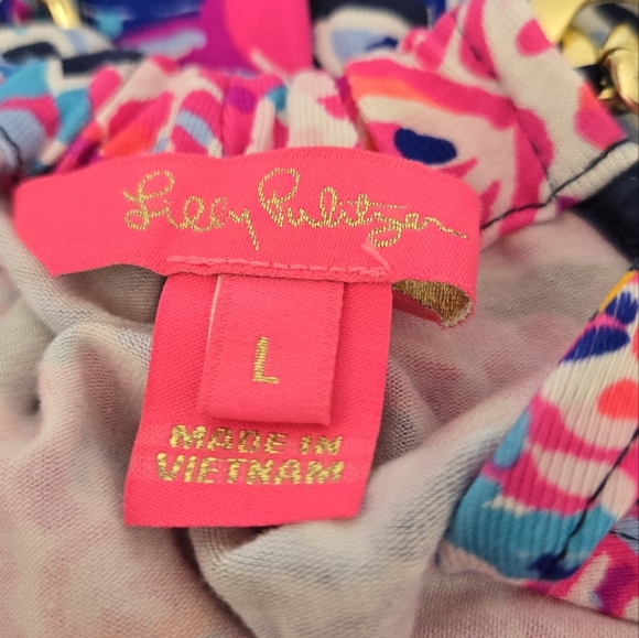 Lilly Pulitzer Bingham Midi Dress Size Large High Tide In Turtle Amazeme - Picture 6 of 6